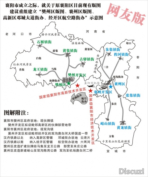 襄阳行政地图