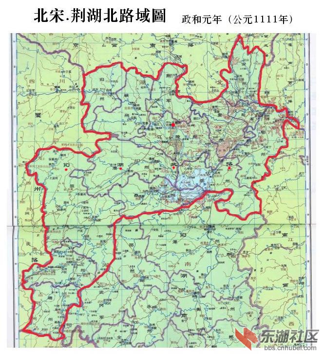 历史上的荆州省行政区域图
