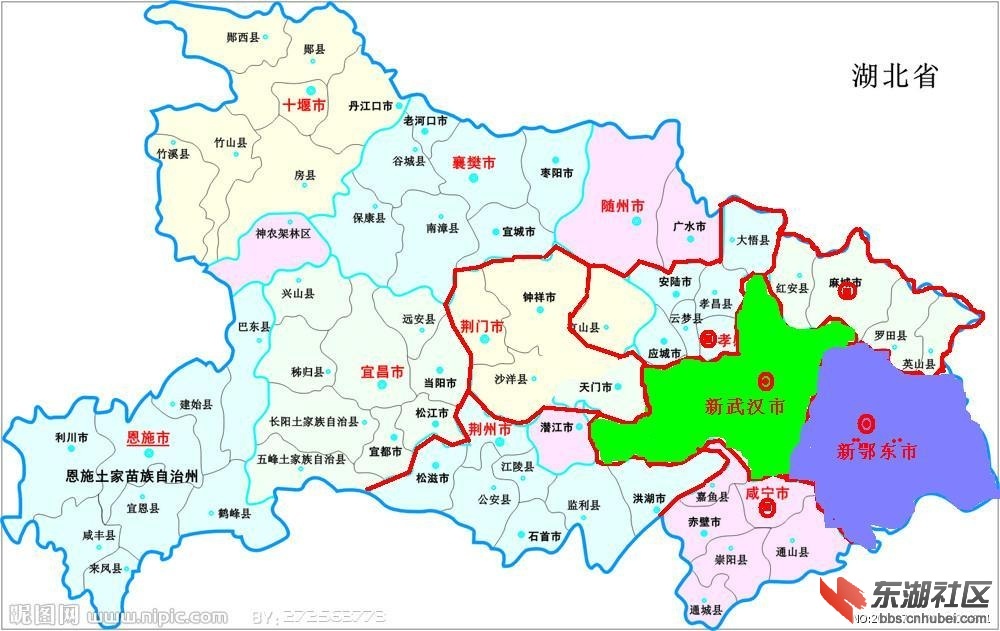 讨论区划调整武汉市扩大和成立新鄂东市孝感荆门荆州