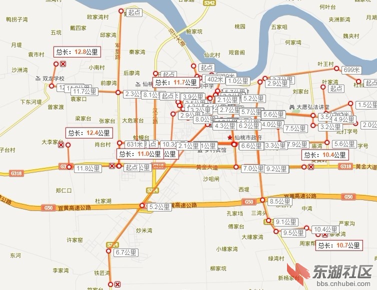 仙桃市区公交线路信息图(更新中)