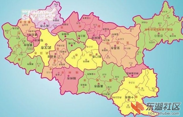 湖北省地图倒过来竟像中国地图!