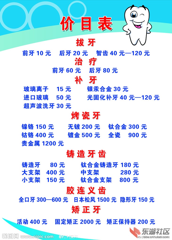 本牙科价格表