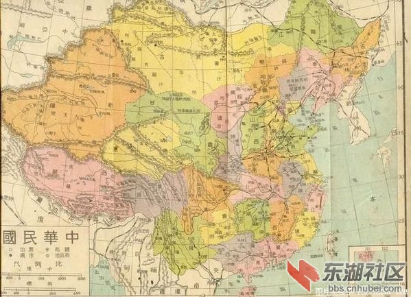 中华民国湖北省地图图片