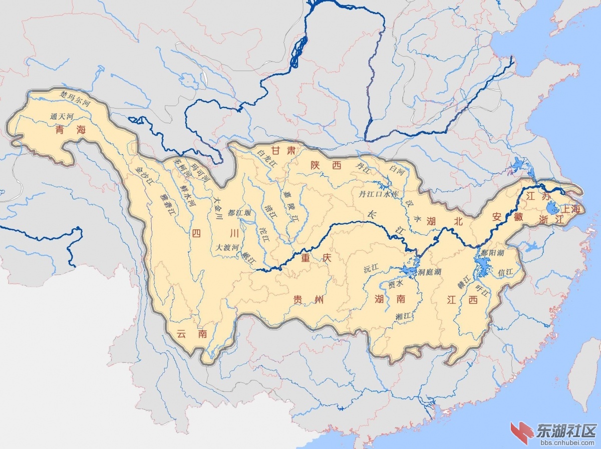 长江流域详细地图