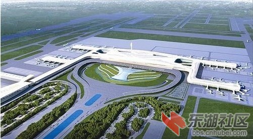 图为:今日开建的t3航站楼鸟瞰效果图