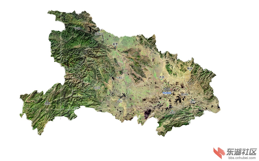 湖北卫星地图图片