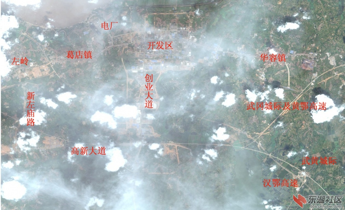 8月2日鄂州华容葛店地区卫星图-中部崛企-东湖
