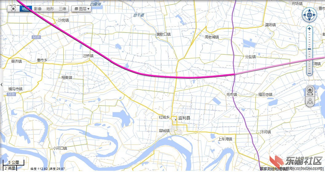 江北高速监利段南移路线(图)