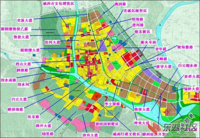 随州城区道路规划图(2009-2020); 随州城区图.