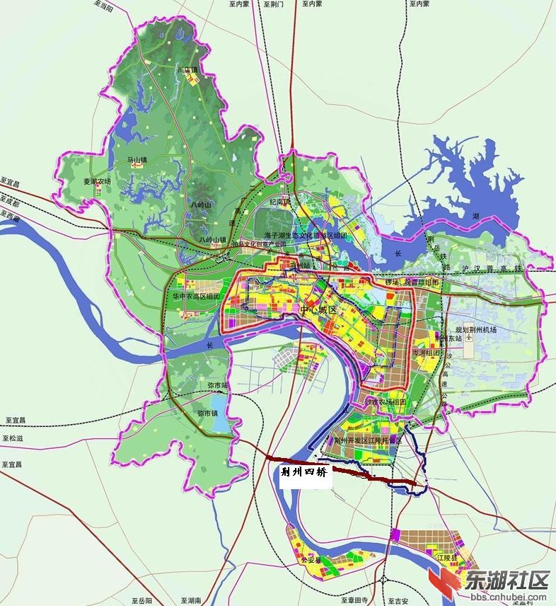 荆州城市规划示意图(含荆州开发区江陵部分)