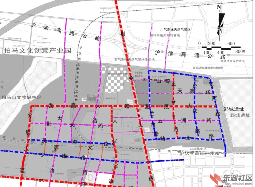 荆州火车站荆沙铁路接入示意图