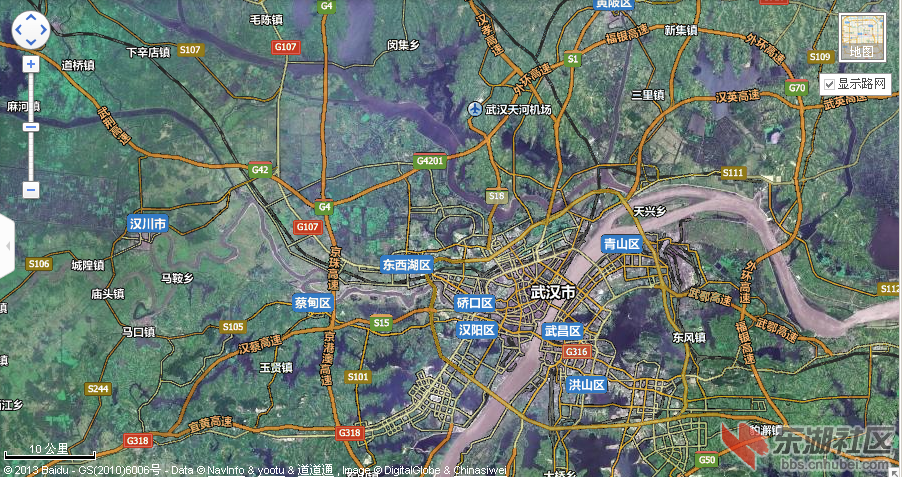 用谷歌中国地图为武汉成都长沙正名图片