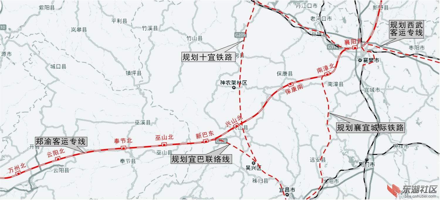 还特地规划了宜昌—巴东的郑万铁路联络线(以下简称"宜巴铁路"),以