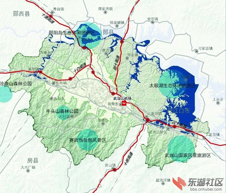 十堰高速公路和城区交通规划图