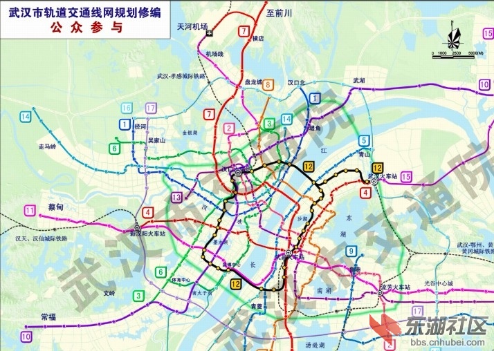 刚刚在中部看到了武汉轨道交通的规划线路图,在其中也看到了武汉