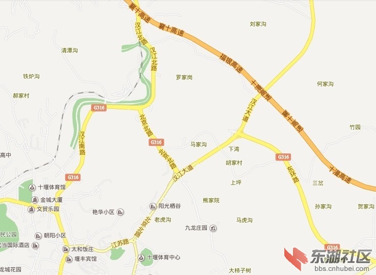 百度地图十堰已经更新,郧十一级路更名汉江大道