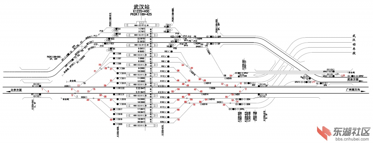 武汉站高速场,普速场加装连接道岔有多大难度