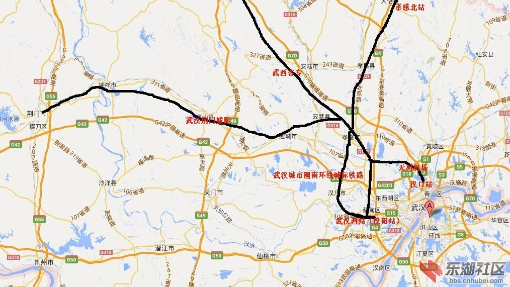 3,武汉城市圈南环线城际铁路,已标识于省发改委批复孝感规划图中,沿