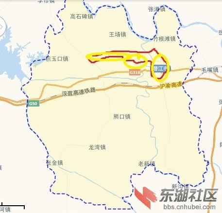 空中地图:潜江城区只要仙桃的三分之一图片
