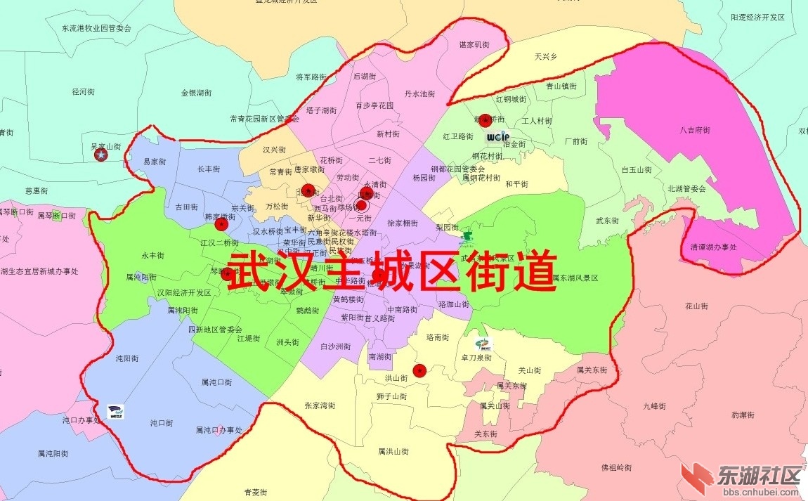 武汉主城的7个中心城区,本来就是三环内,洪山区三环外的属于郊区