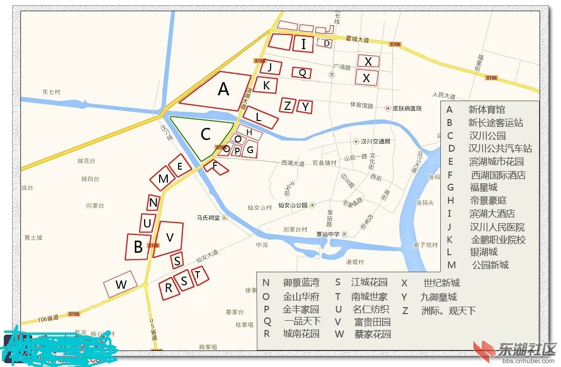 汉川市西城区布局图