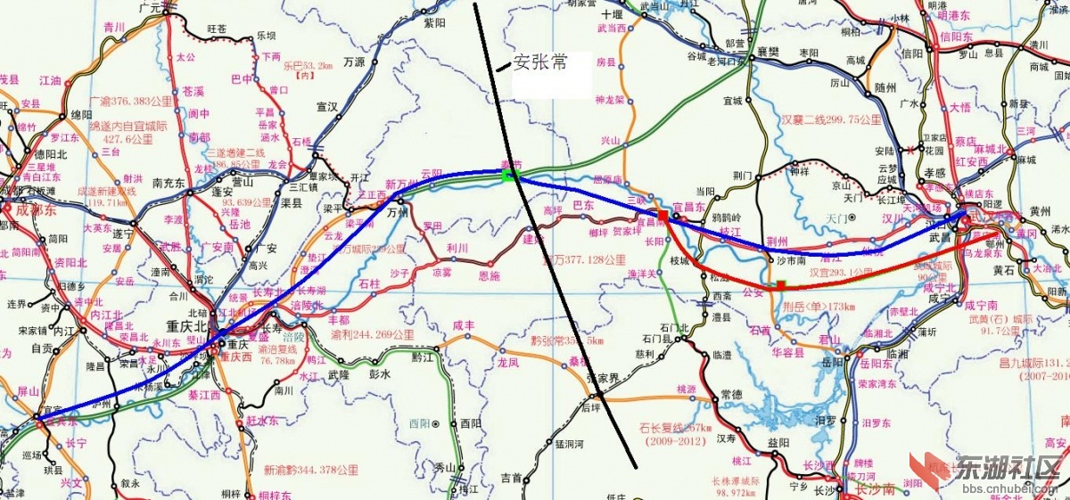 最近有点闲:沿江高铁 沿江货运铁路示意图 网友奏声版