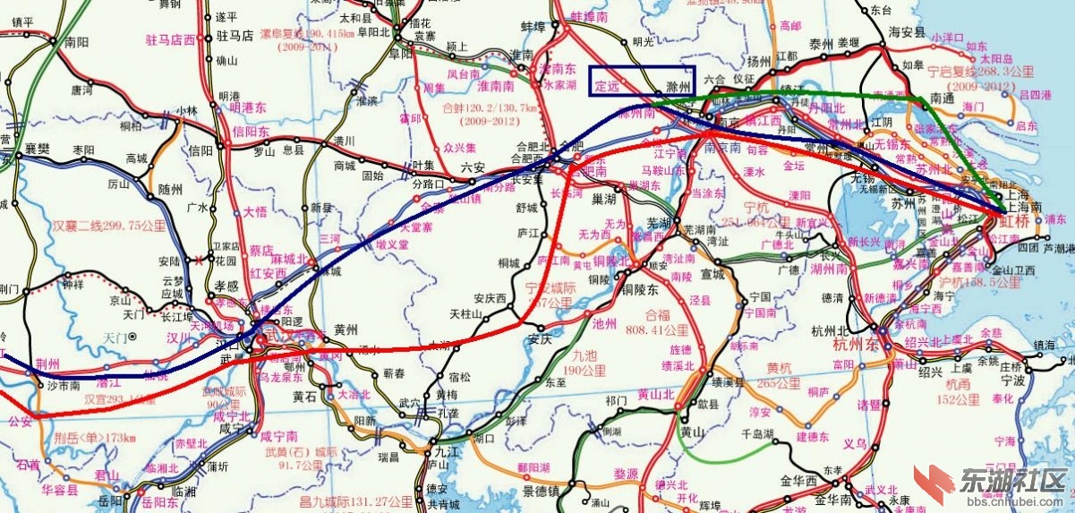 最近有点闲:沿江高铁 沿江货运铁路示意图 网友奏声版