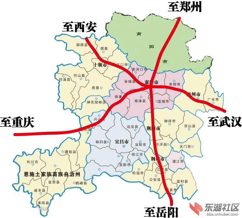 楚汉省省会襄阳市快速铁路线路图图片