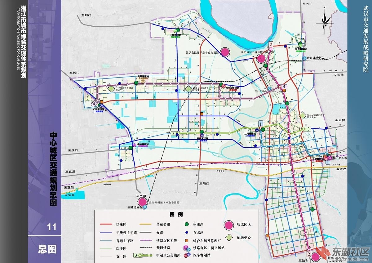 潜江城市综合交通体系(2014)近远期规划图解