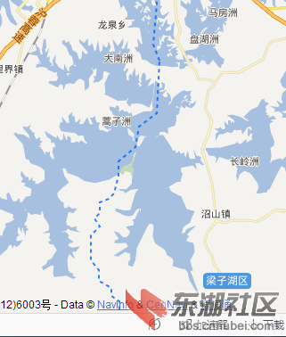 梁子湖武汉与鄂州分界线及湖中岛