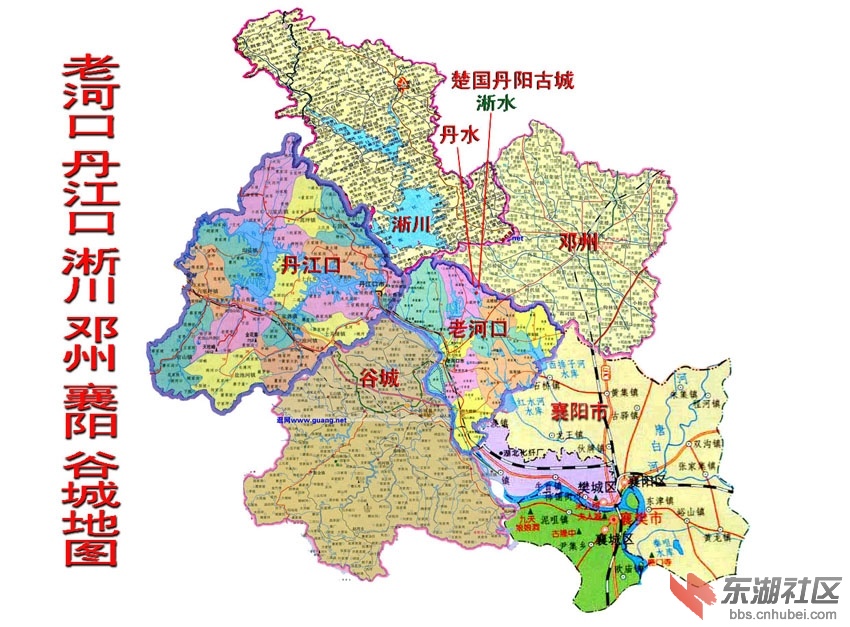 图 老河口 丹江口 淅川 邓州 襄阳 谷城(合成)地图图片