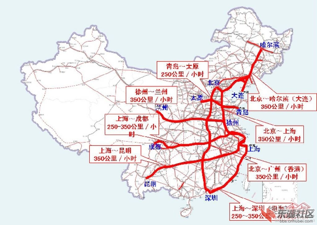 全国高铁地图