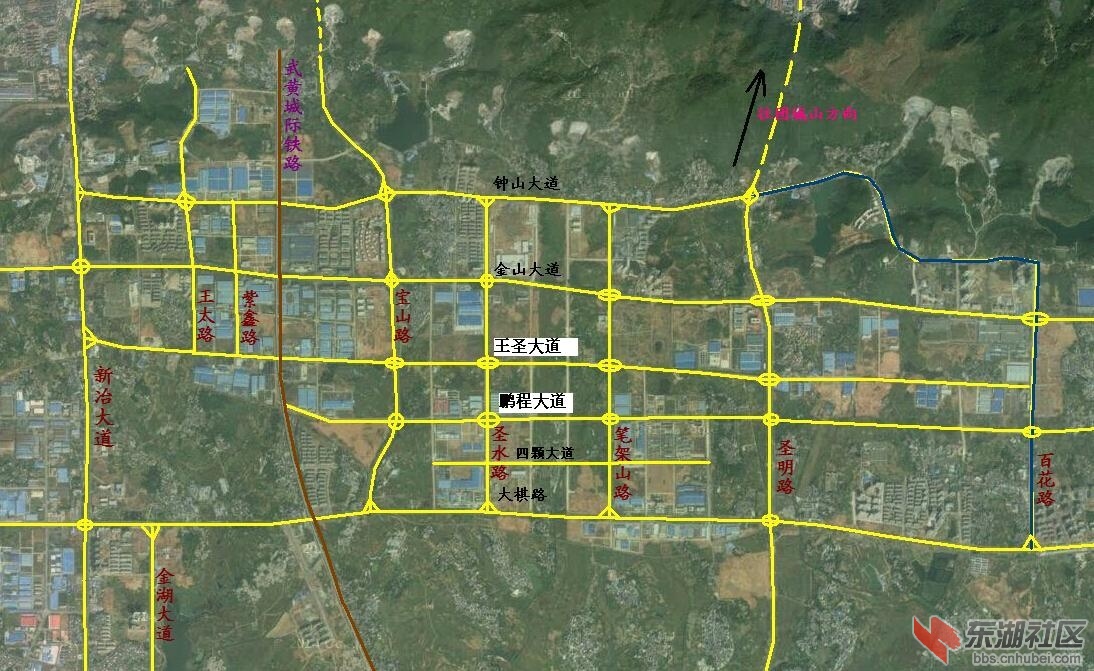 黄金山路网名称及核心区五纵三横详细