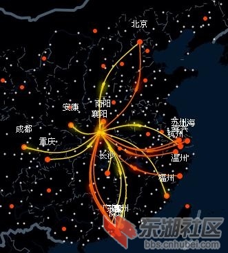 2015年春运襄阳百度迁徙资料