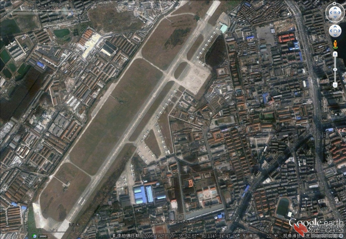 从卫星上看王家墩机场的变迁