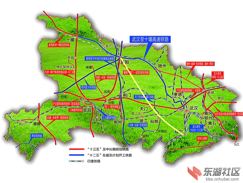 图中所划淡黄线为襄咸城际(线路:襄阳--宜城--钟祥--京山--天门