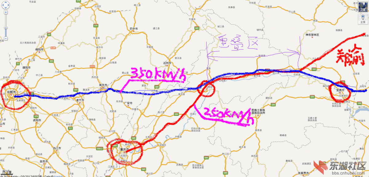 关于350沿江高铁沪汉蓉二线在鄂渝界的一个问题