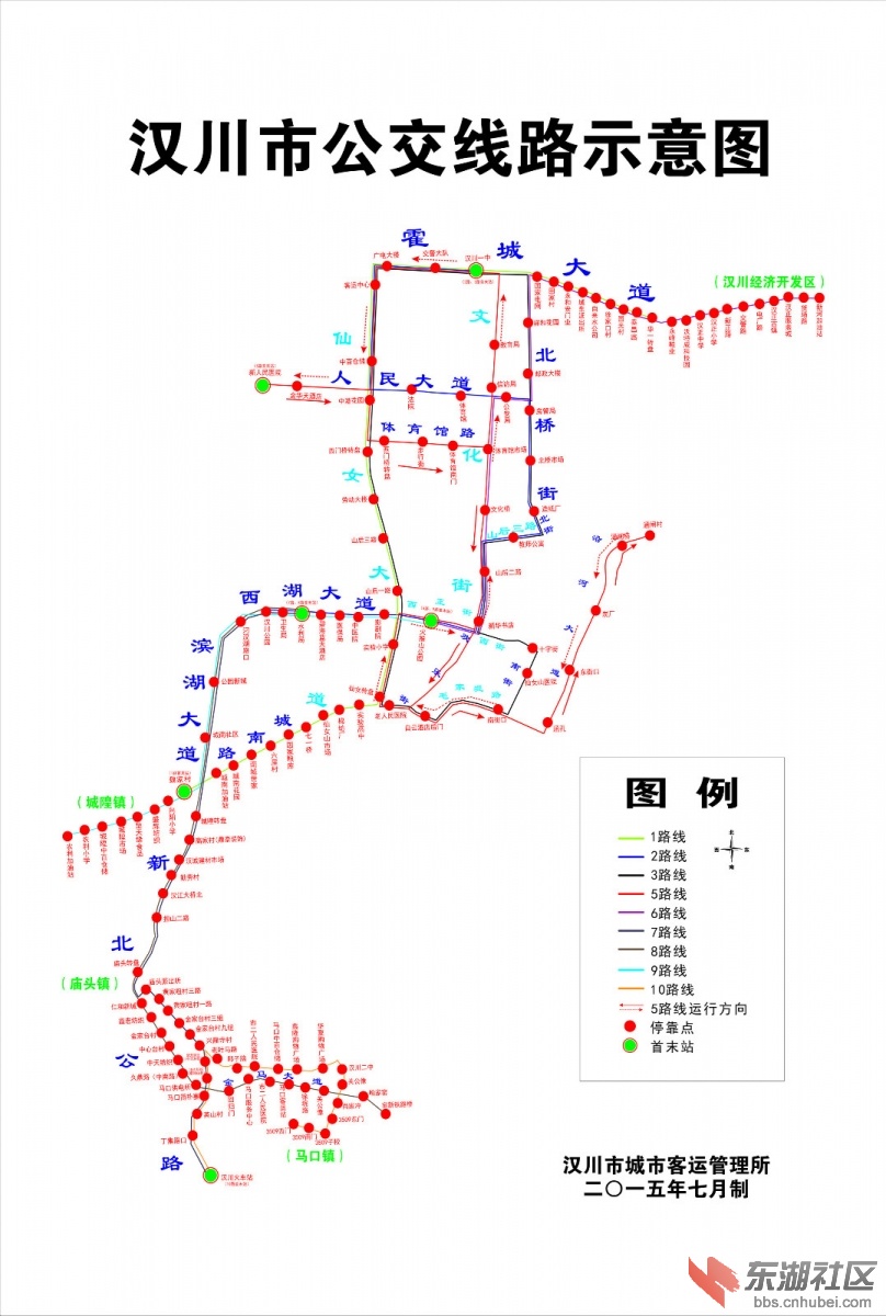 汉川公交路线示意图