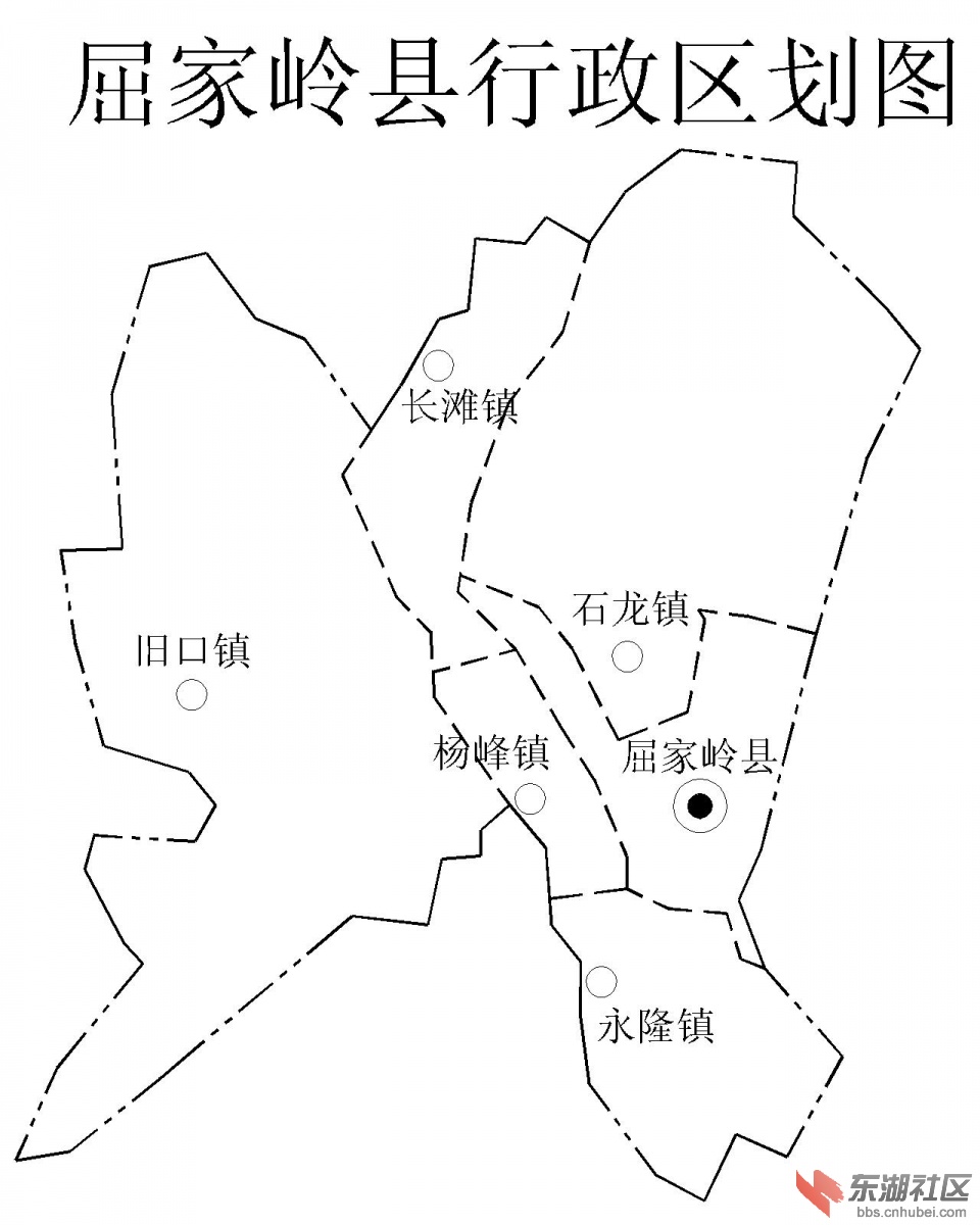 屈家岭县行政区划图