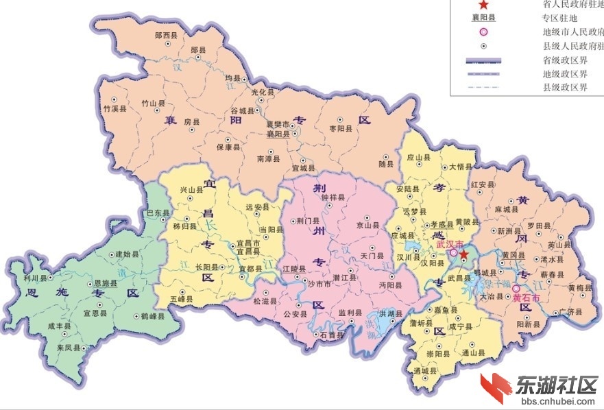 1949年湖南,湖北行政区划