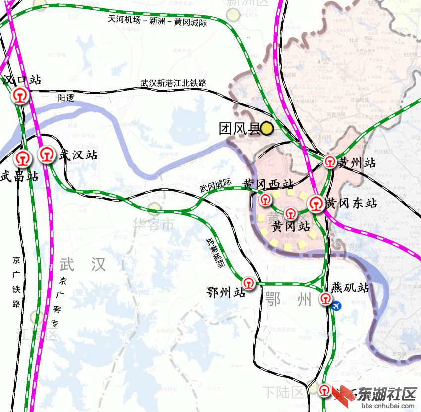 中部论坛扒来的黄州铁路规划 - 黄石崛起 - 东湖社区