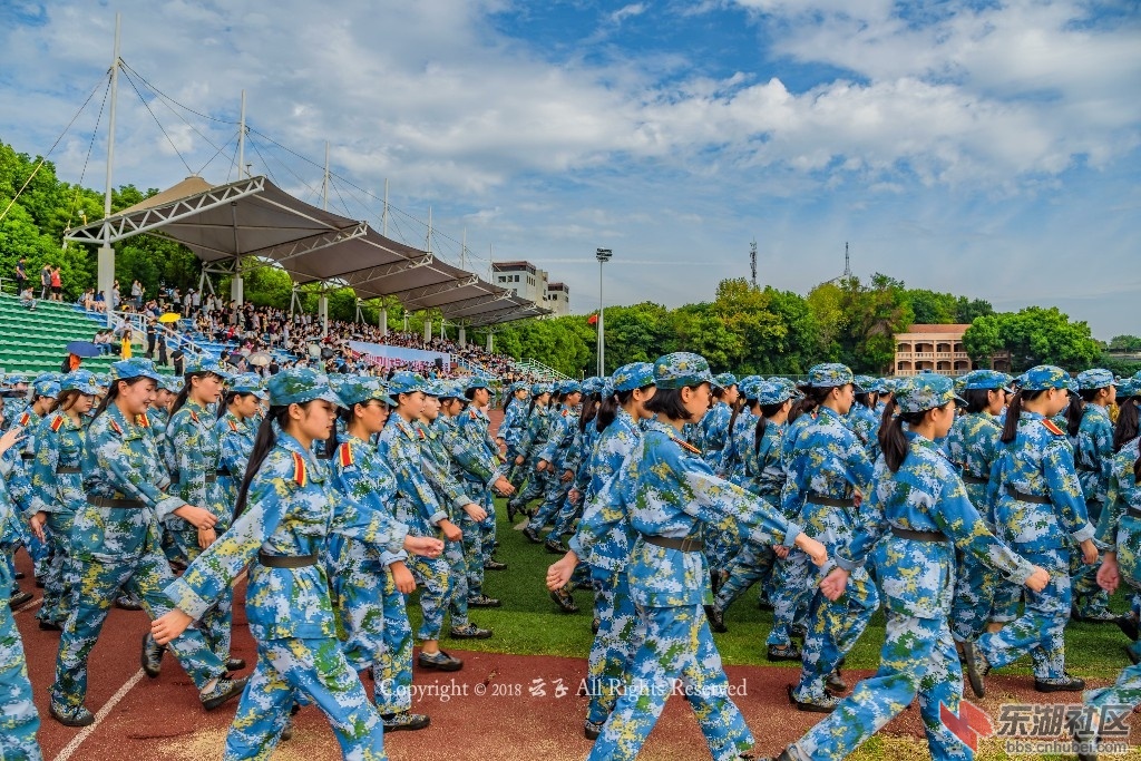 鄂州延时摄影鄂州职业大学军训会操表演