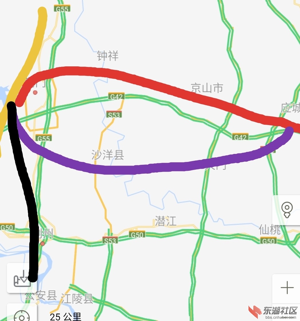 西瓜第二次建议武天荆城际和沿江高铁解绑,应城南站分叉.