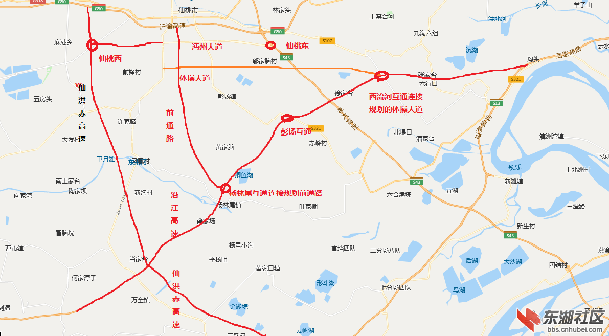 仙桃高速公路整体规划图