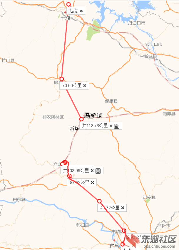 十宜铁路 地图测距截图 看看玩儿的