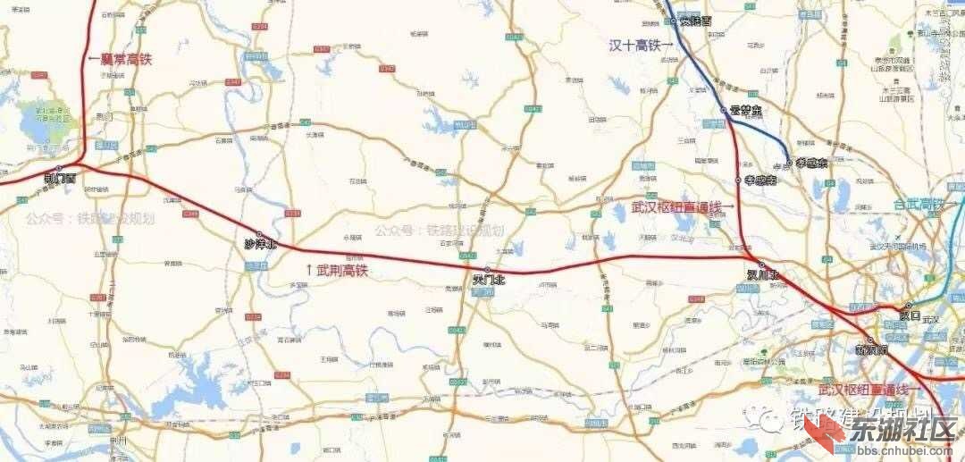 最新沿江高铁荆门段线路图,天门线路图