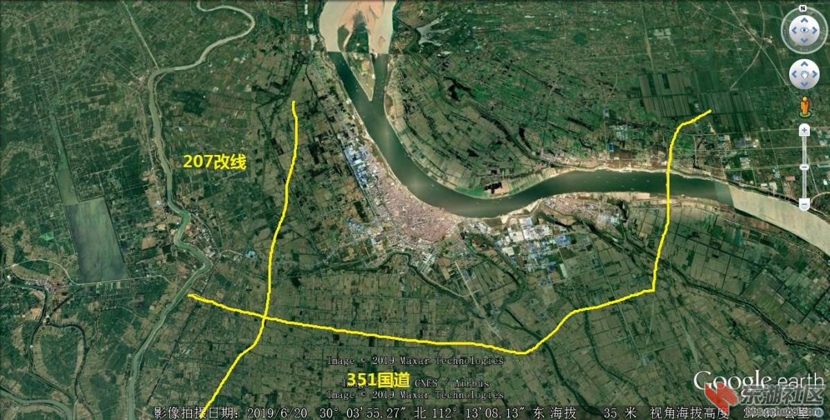 关于g351国道湖北段线路走向重点江陵至公安段从哪里过江欢迎大家讨论