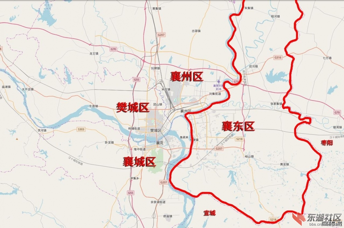 襄阳新设一个区,唐白河以南(包含东津)新设立襄东区,加快东部发展