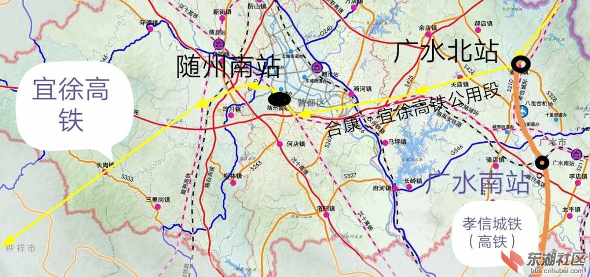 通道既可以成为宜随信高速公路的通道,又可以成为高铁的共用通道,从