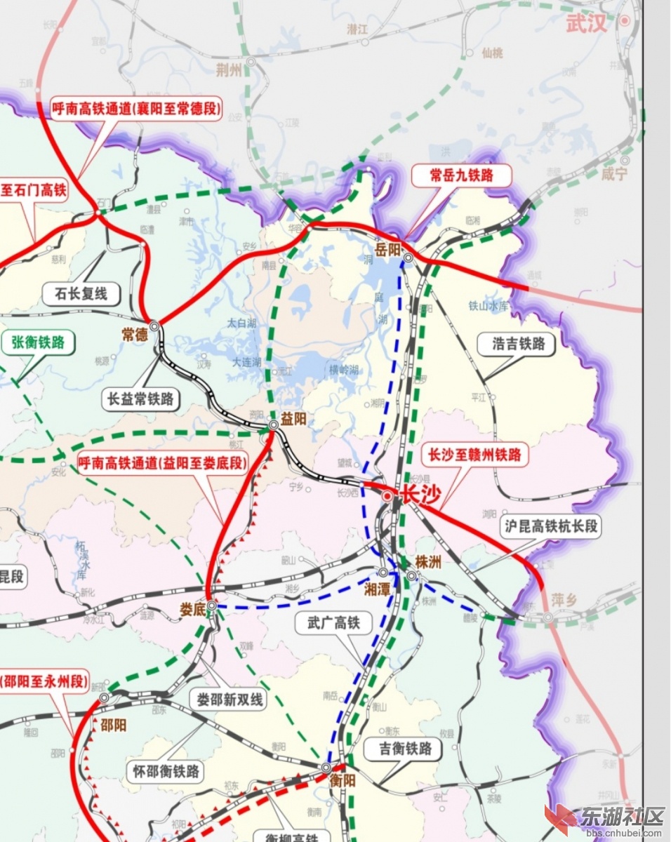 湖南省铁路交通示意图